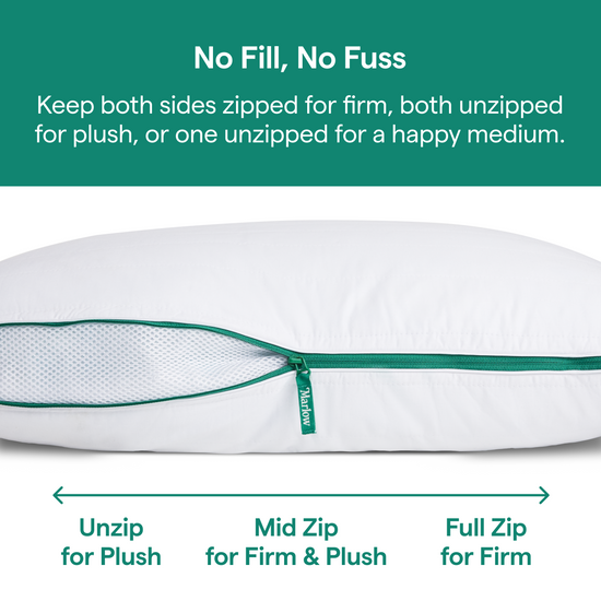 Marlow pillow with instructions on zipper configurations